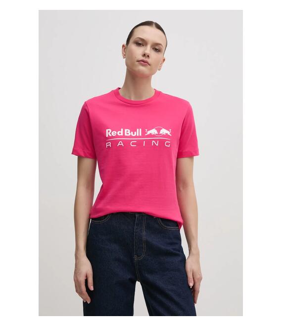 Βαμβακερό μπλουζάκι Red Bull Racing x Pepe Jeans STANDARD FIT TEE γυναικείο, χρώμα: ροζ, RL500004