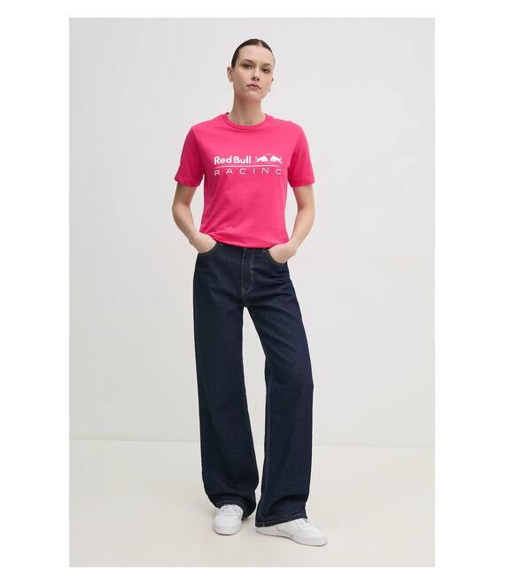 Βαμβακερό μπλουζάκι Red Bull Racing x Pepe Jeans STANDARD FIT TEE γυναικείο, χρώμα: ροζ, RL500004