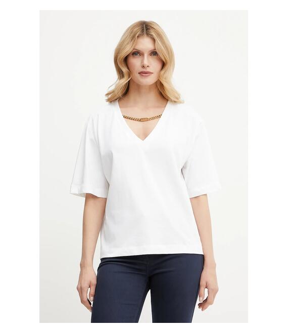 Βαμβακερό μπλουζάκι Marciano Guess CHRISSY χρώμα: άσπρο, 5GGI03 6298A