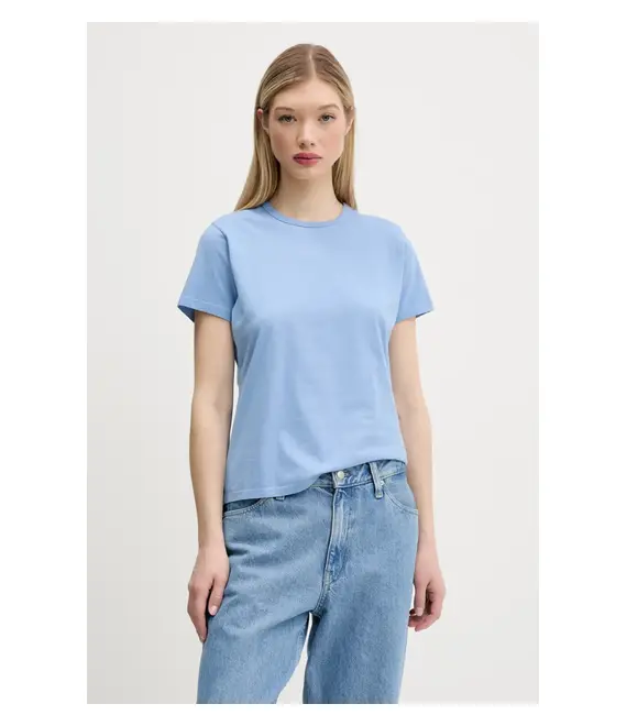 Βαμβακερό μπλουζάκι Abercrombie & Fitch γυναικείο, χρώμα: μπλε, KI139-5231