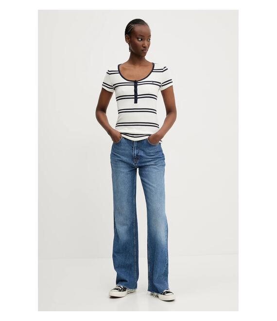 Μπλουζάκι Abercrombie & Fitch χρώμα: άσπρο, KI139-5271