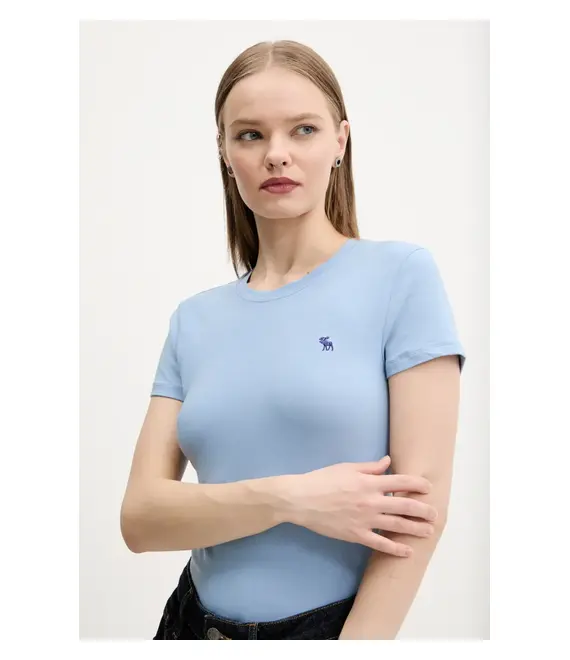 Μπλουζάκι Abercrombie & Fitch χρώμα: μπλε, KI139-5273