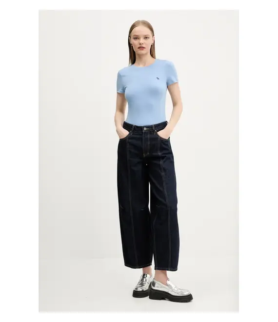 Μπλουζάκι Abercrombie & Fitch χρώμα: μπλε, KI139-5273