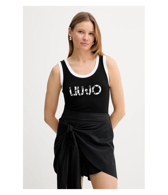 Top Liu Jo χρώμα: μαύρο, VA5138.JS360