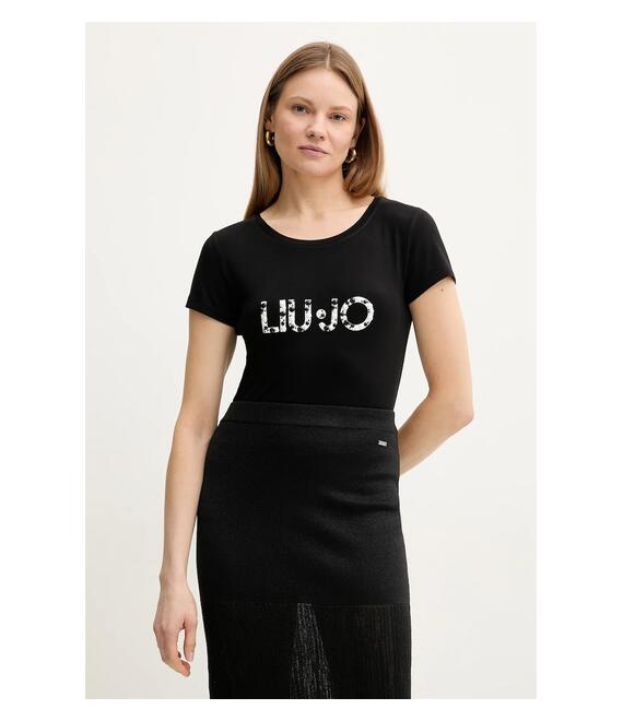 Μπλουζάκι Liu Jo χρώμα: μαύρο, VA5156.JS360