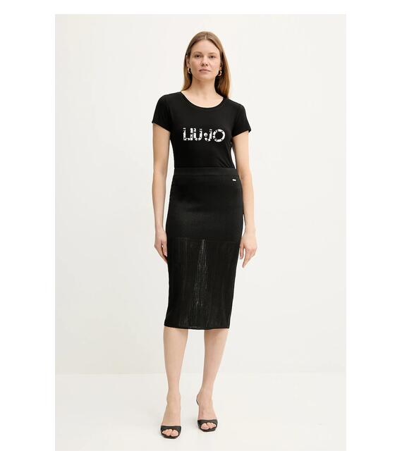 Μπλουζάκι Liu Jo χρώμα: μαύρο, VA5156.JS360