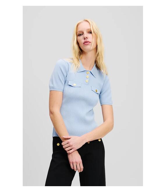 Πόλο Karl Lagerfeld χρώμα: μπλε, A2W18027
