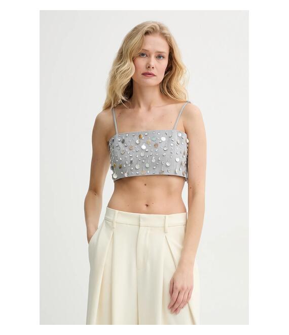 Top ISABELLE BLANCHE χρώμα: γκρι, IS25SS-C039-T003