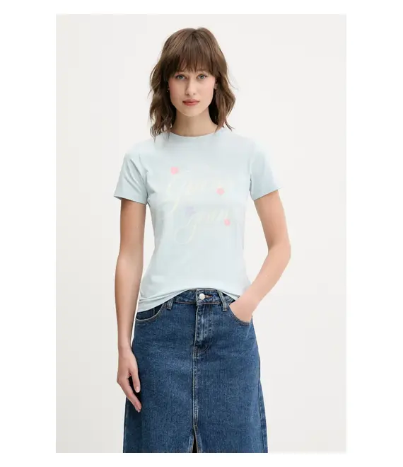 Μπλουζάκι Guess Jeans χρώμα: μπλε, W5GI24 J1314