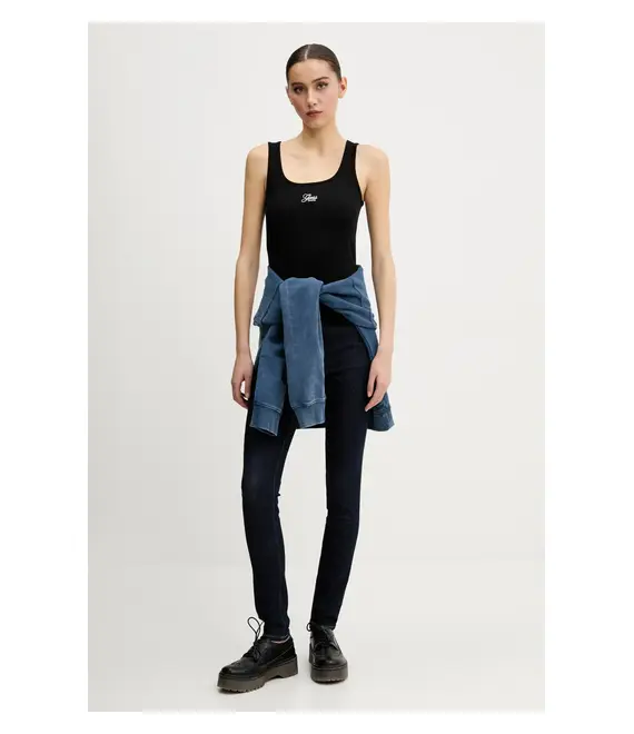 Top Guess Jeans χρώμα: μαύρο, W5GP26 KA0H1