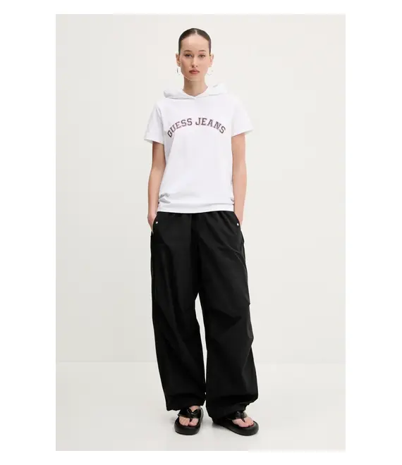 Μπλουζάκι Guess Jeans χρώμα: άσπρο, W5GP28 J1314
