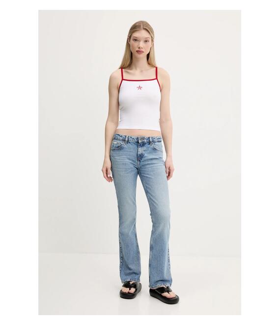 Top Guess Jeans χρώμα: άσπρο, W5GP37 J1314