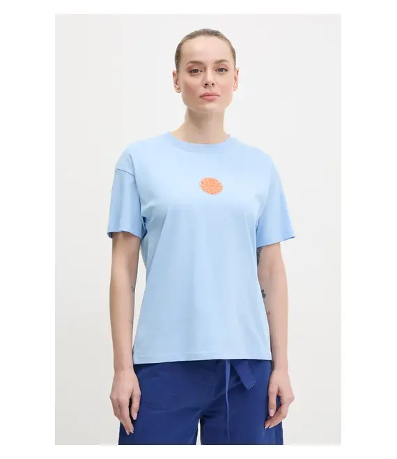 Βαμβακερό μπλουζάκι Rip Curl γυναικείο, χρώμα: μπλε, 0EGWTE