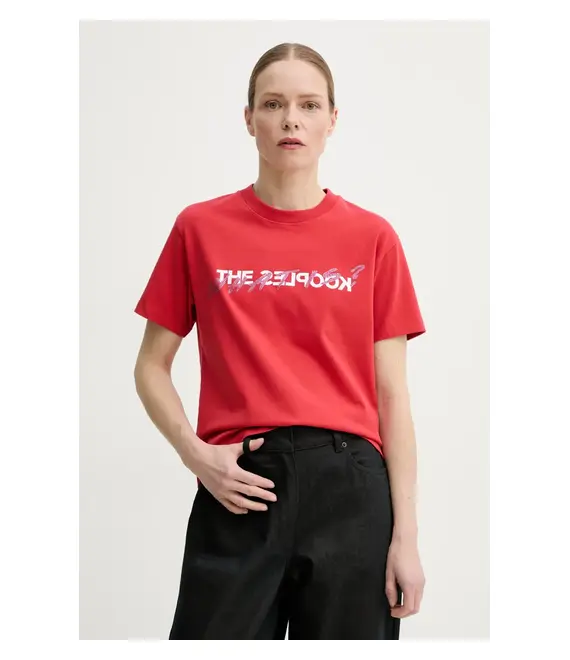 Βαμβακερό μπλουζάκι The Kooples γυναικείο, χρώμα: κόκκινο, FTSC30027K