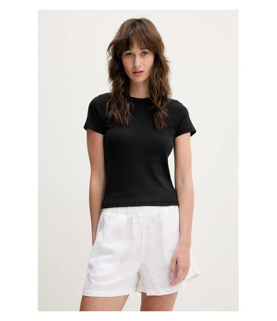 Βαμβακερό μπλουζάκι Hollister Co. χρώμα: μαύρο, KI339-5061
