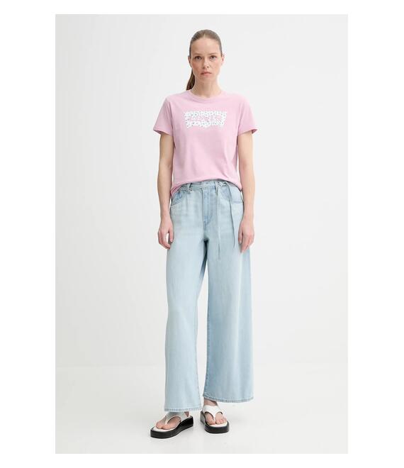 Βαμβακερό μπλουζάκι Levi's THE PERFECT TEE χρώμα: ροζ, 17369