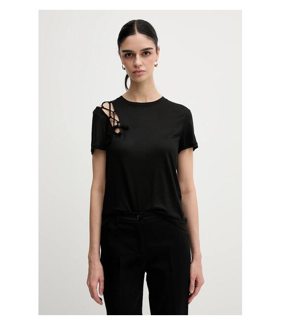 Μπλουζάκι Sisley χρώμα: μαύρο, 3W6HL107N