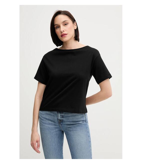 Βαμβακερό μπλουζάκι Sisley χρώμα: μαύρο, 36W9L400N