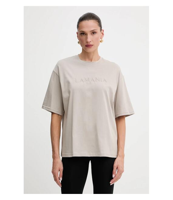 Βαμβακερό μπλουζάκι La Mania χρώμα: μπεζ, MELANIE.T-SHIRT