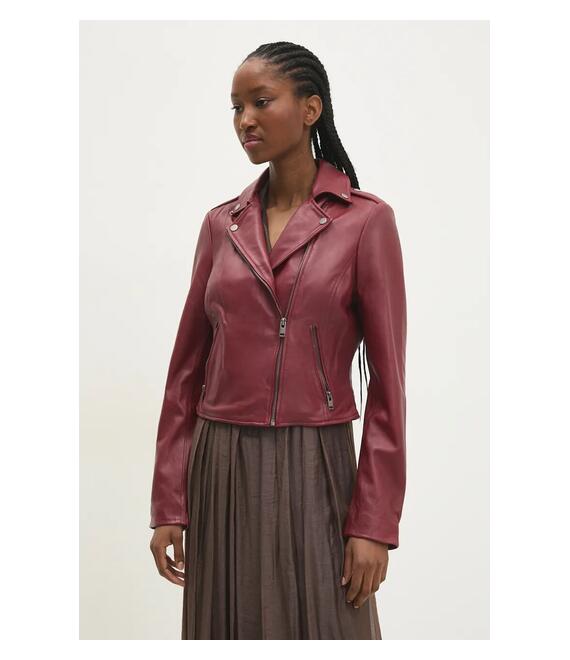 Δερμάτινο jacket Answear Lab γυναικεία, χρώμα: κόκκινο