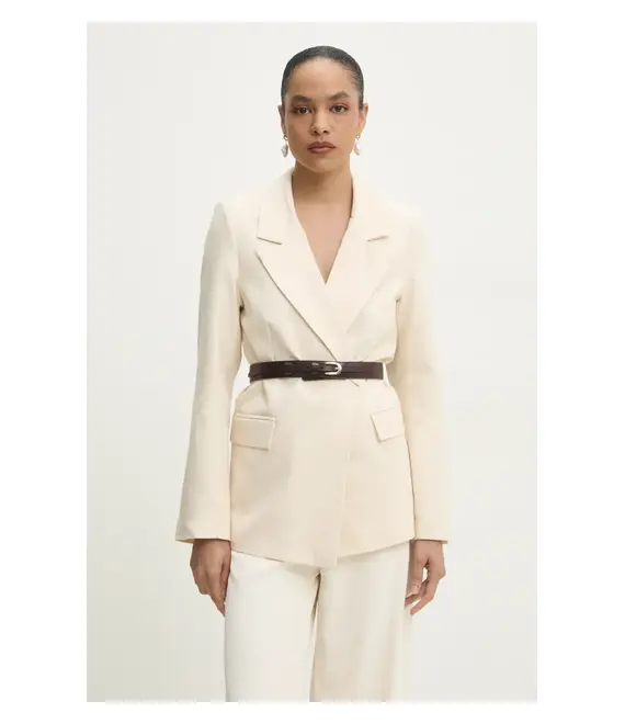Βαμβακερό blazer Answear Lab χρώμα: μπεζ