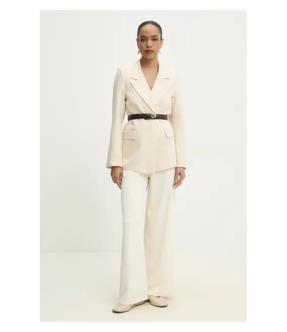 Βαμβακερό blazer Answear Lab χρώμα: μπεζ