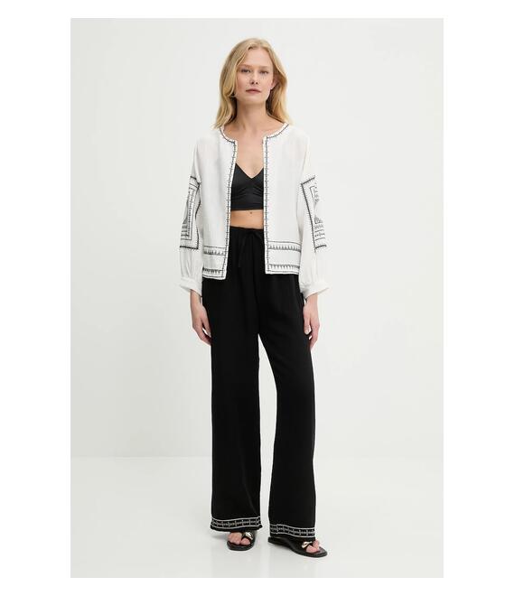 Βαμβακερό blazer Answear Lab χρώμα: άσπρο