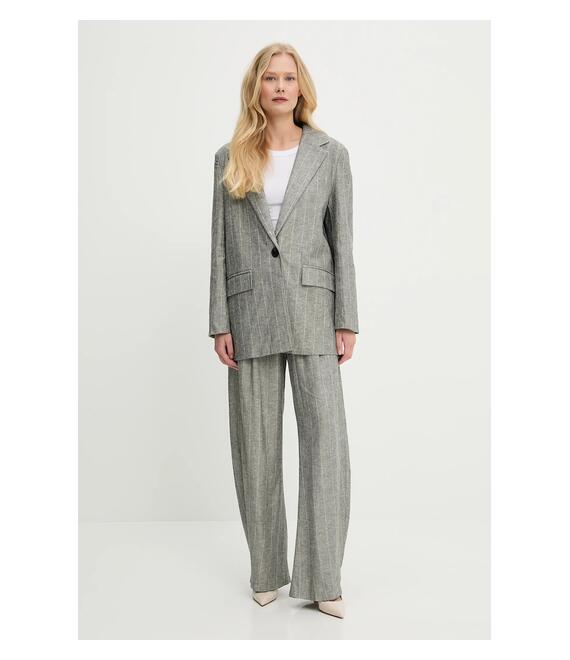 Blazer με μείγμα λινών Answear Lab χρώμα: γκρι