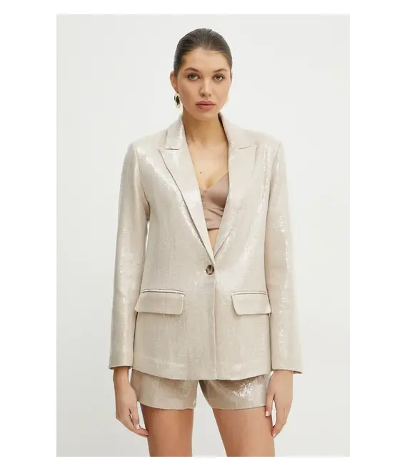 Blazer με μείγμα λινών Silvian Heach NOVAT χρώμα: μπεζ, CVP25011GC