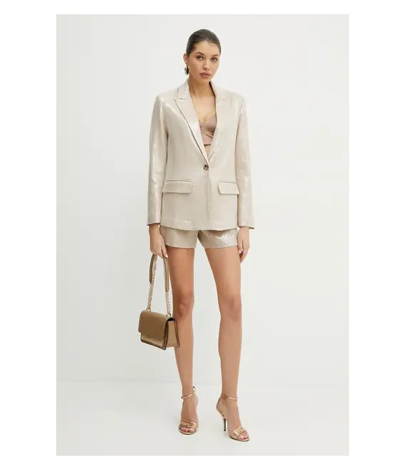 Blazer με μείγμα λινών Silvian Heach NOVAT χρώμα: μπεζ, CVP25011GC