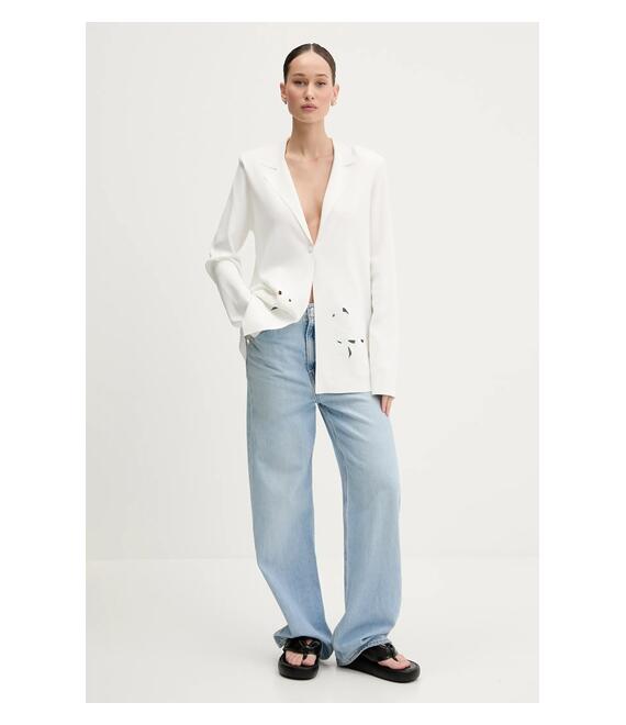 Πλεκτή ζακέτα Blugirl Blumarine χρώμα: μπεζ, RA5058.MS55N