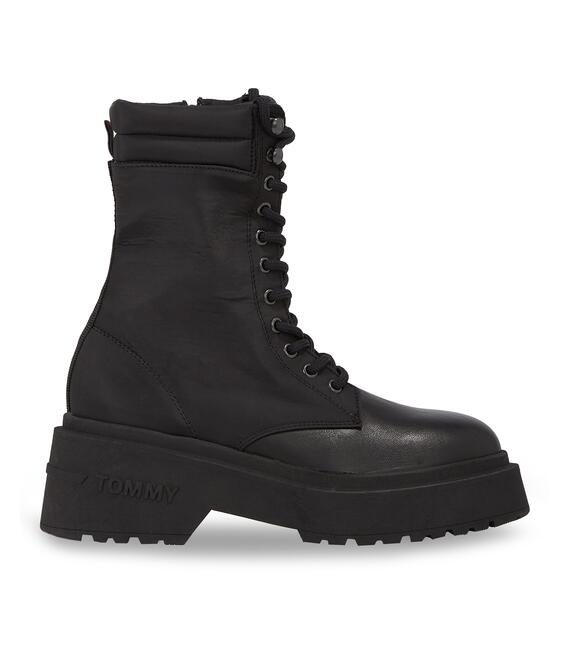Μποτάκια Tommy Jeans Tjw Lace Up Padded Boot EN0EN02405 Μαύρο