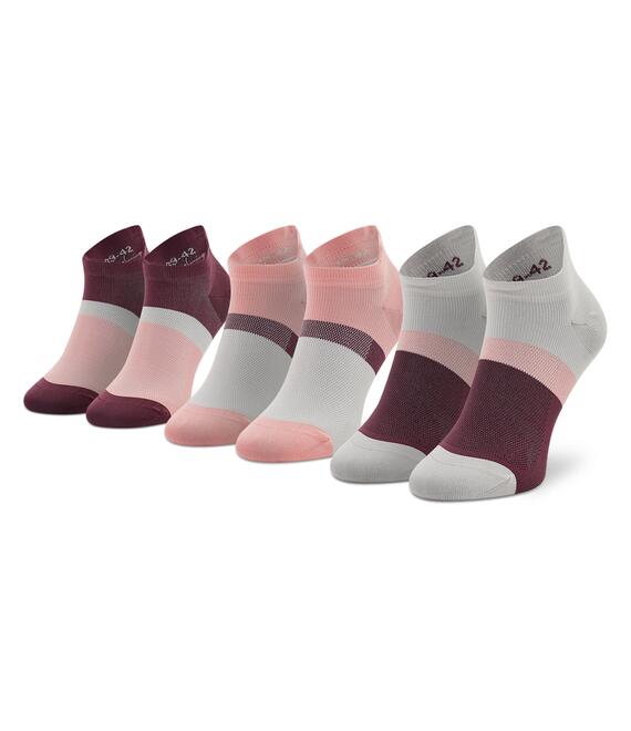 Σετ 3 ζευγάρια κοντές κάλτσες unisex Asics Color Block Ankle 3033B560 Ροζ