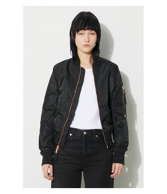 Μπουφάν bomber Alpha Industries MA-1 VF LW γυναικείο, χρώμα: μαύρο