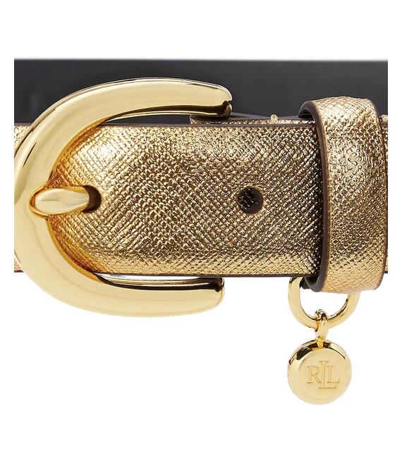 Δερμάτινη ζώνη Lauren Ralph Lauren χρώμα: χρυσαφί, 412802952