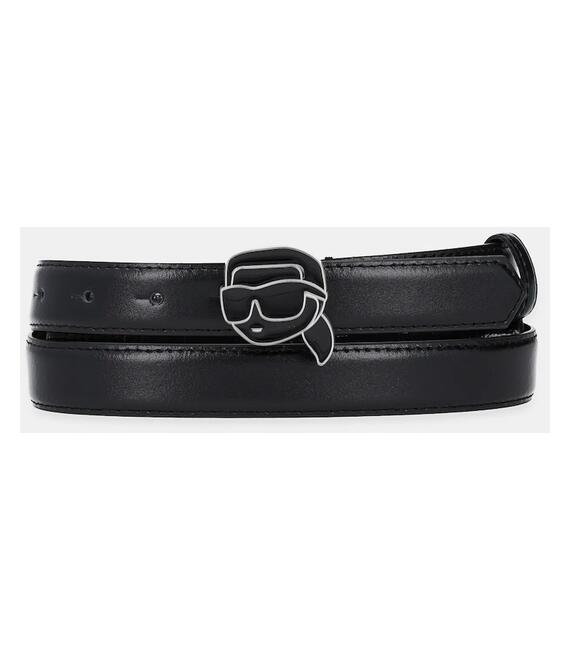 Δερμάτινη ζώνη Karl Lagerfeld χρώμα: μαύρο, A2W33073