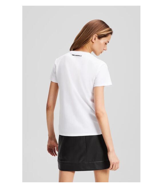Βαμβακερό μπλουζάκι Karl Lagerfeld χρώμα: άσπρο, A3W17076