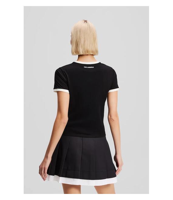 Βαμβακερό μπλουζάκι Karl Lagerfeld χρώμα: μαύρο, A3W17078