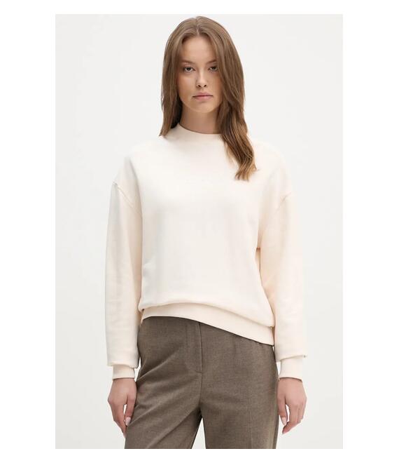 Βαμβακερή μπλούζα Calvin Klein γυναικεία, χρώμα: μπεζ