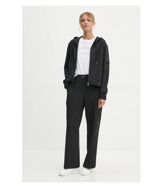 Μπλούζα Dkny χρώμα: μαύρο, με κουκούλα, P4ME6XQC