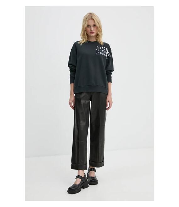 Βαμβακερή μπλούζα MM6 Maison Margiela γυναικεία, χρώμα: μαύρο, S62GU0132.M25004