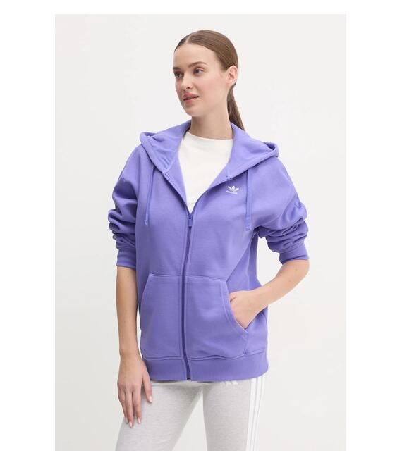 Μπλούζα adidas Originals χρώμα: μοβ, με κουκούλα, IY9624