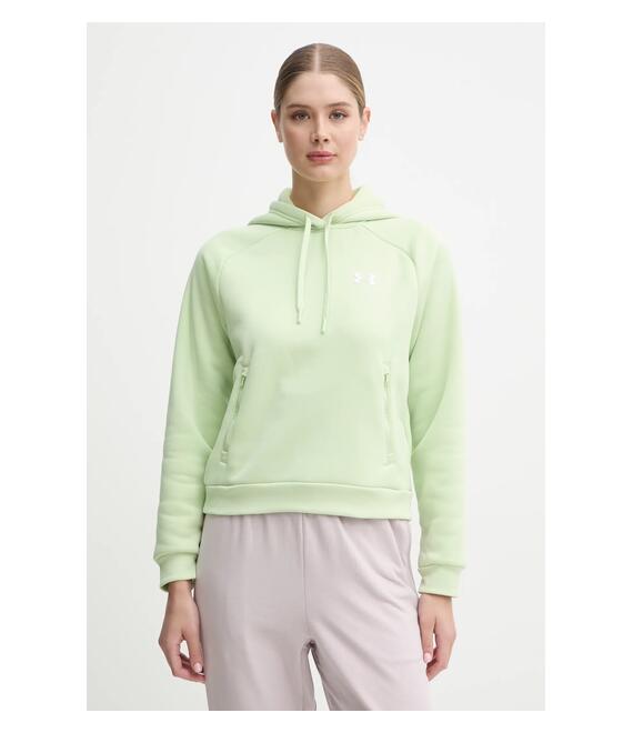 Μπλούζα Under Armour Armour Fleece Pro χρώμα: πράσινο, με κουκούλα, 1386504