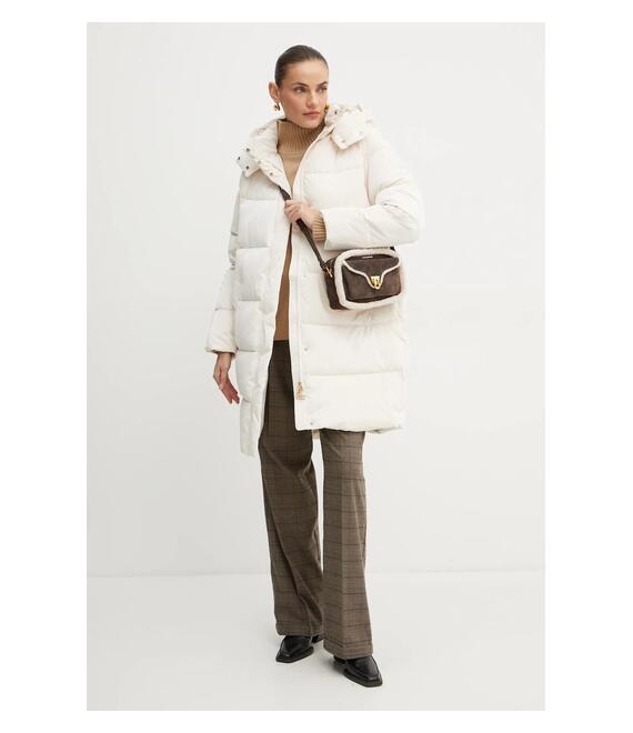 Μπουφάν Elisabetta Franchi χρώμα: μπεζ, PI79Z46E2
