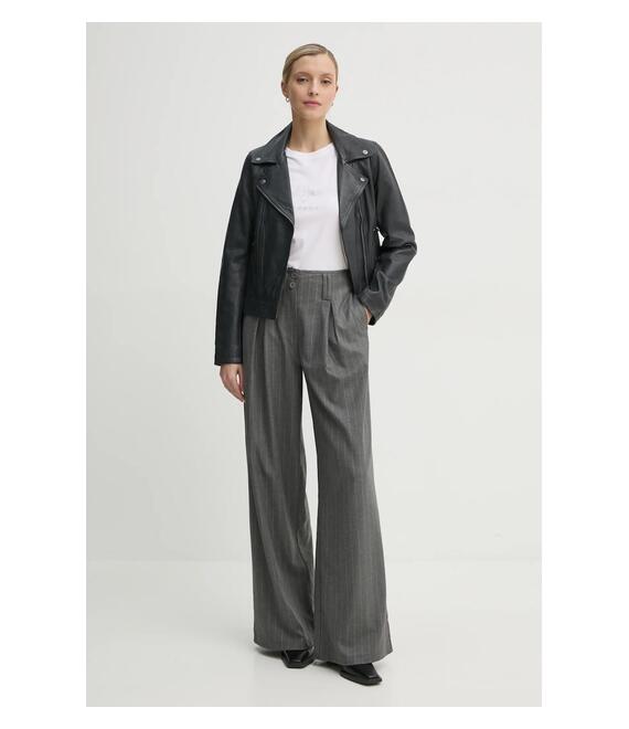 Δερμάτινo jacket Pepe Jeans AURORI γυναικείο, χρώμα: ναυτικό μπλε, PL402428