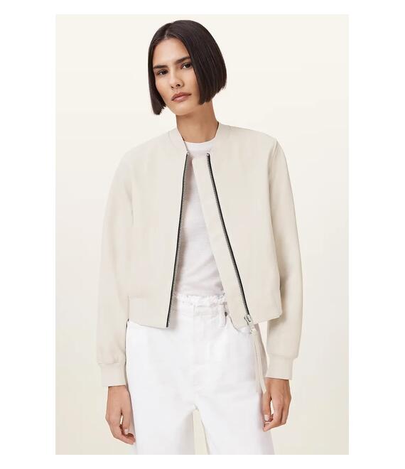 Δερμάτινο μπουφάν AllSaints ORTEN BOMBER JACKET χρώμα: μαύρο, W072LB