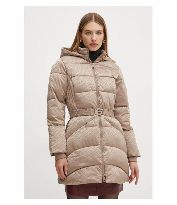 Μπουφάν Guess SELINE χρώμα: καφέ, W4BL58 WGL72