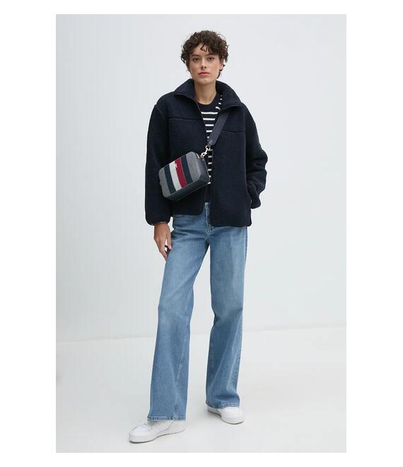 Φλις μπουφάν Tommy Hilfiger χρώμα: ναυτικό μπλε, WW0WW43223