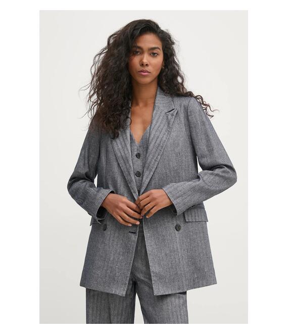 Blazer με μείγμα λινών Hoss Intropia χρώμα: ναυτικό μπλε, 5478073