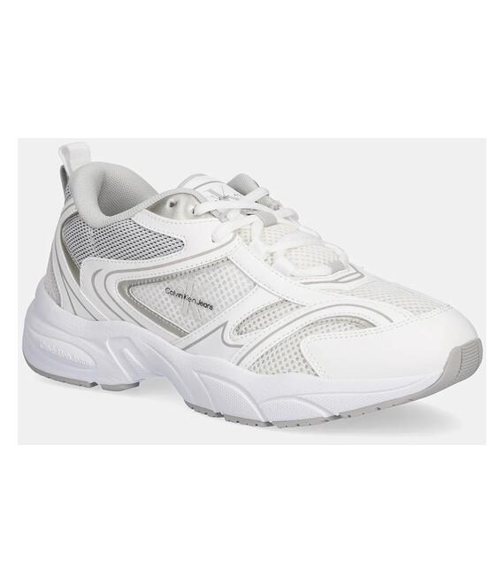 Αθλητικά Calvin Klein Jeans RETRO TENNIS MESH ML χρώμα: άσπρο, YW0YW01807